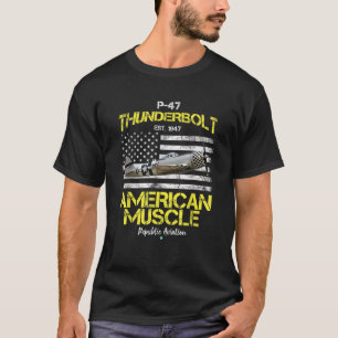 Camiseta P 47 Thunderbolt WWII Avião Muscle Americano Gif