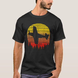 Camiseta P 51 Mostang WII Avião Sunrise Vintage Retro