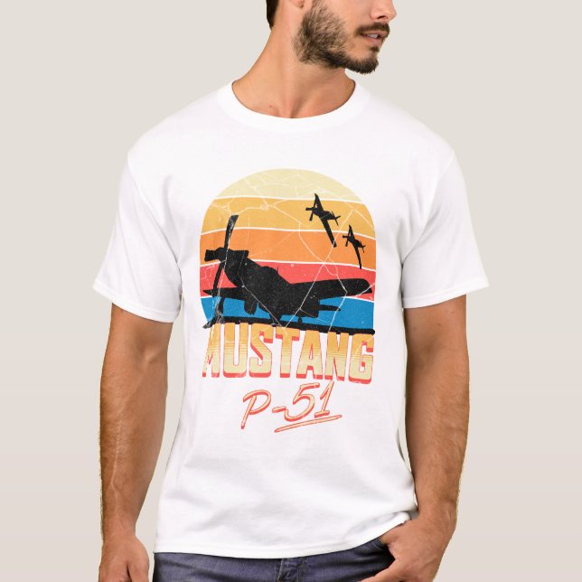 Camiseta P-51 Mustang Warbird - Piloto de presentes (Frente)