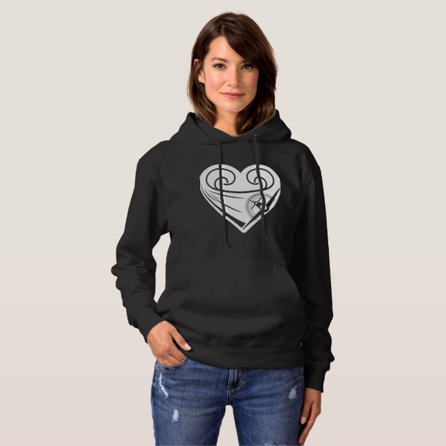 Camiseta P-51 Mustange Heart Womens Hooded SweatShirt  (Frente Completa)