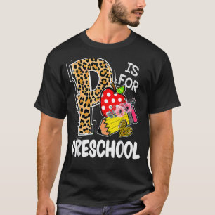 Camiseta P É Para A Pré-Escolar Leopardo De Volta À Escola 