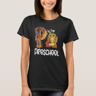 Camiseta P É Para A Pré-Escolar Professora De Pumpkin Leopa