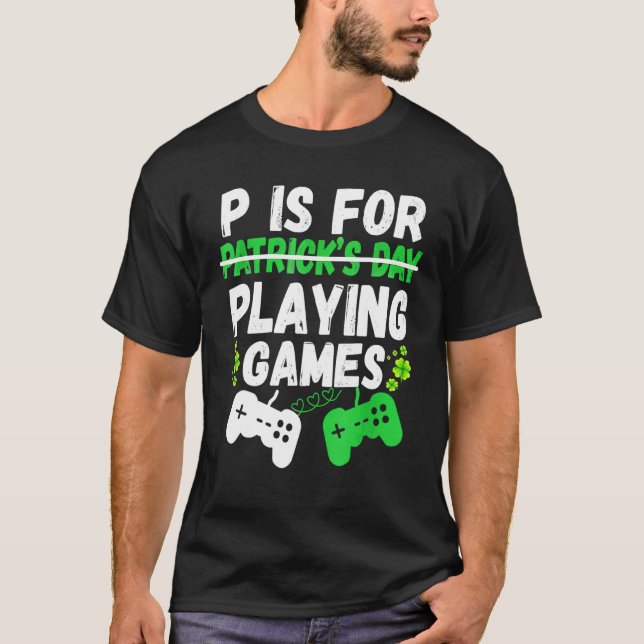 Camiseta P É Para Jogar Videos games Gamer Boys Men Rua Pat (Frente)
