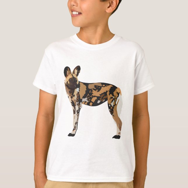 Camiseta P é para o cão pintado (Frente)