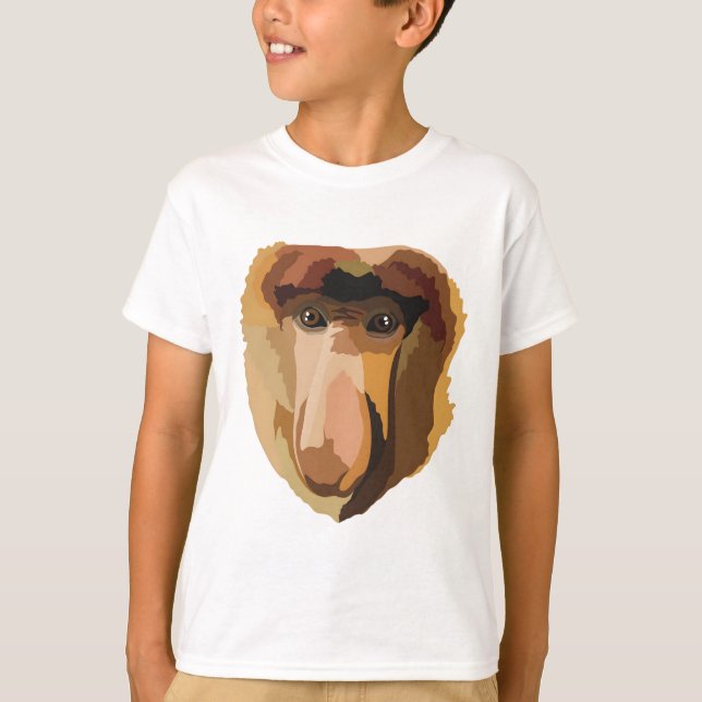 Camiseta P é para o Macaco Proboscis (Frente)