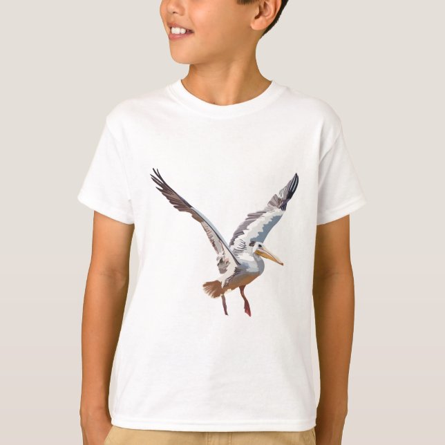 Camiseta P é para o Pelicano de Cor-de-Rosa (Frente)