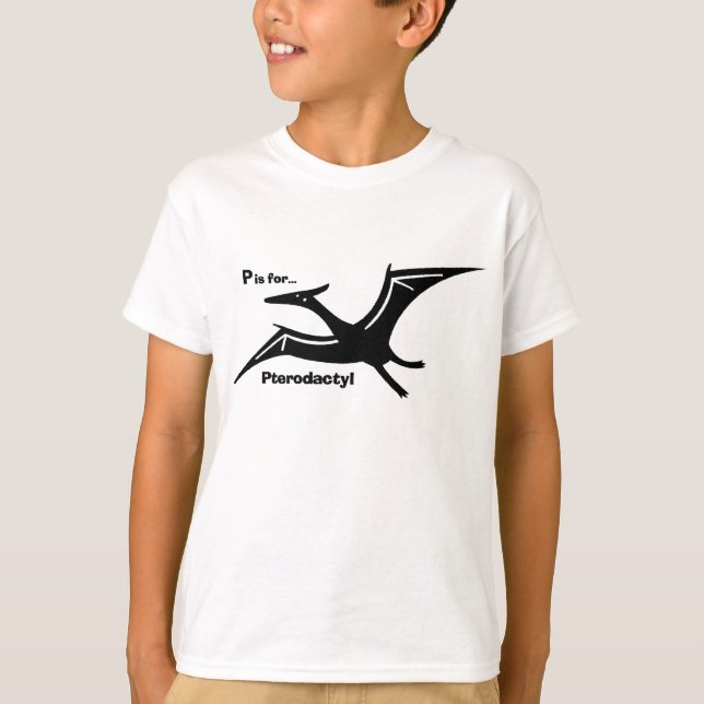 Camiseta P é para o Pterodactyl (Frente)