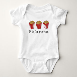 Camiseta P é para Popcorn Caramel Corn Carnival Comida ABC