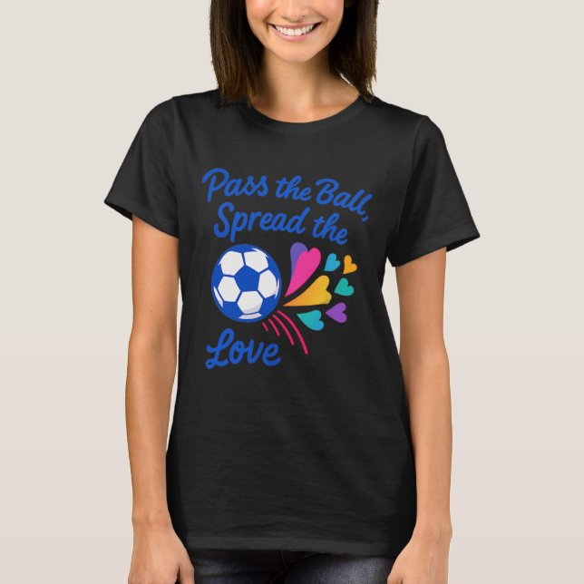 Camiseta P O Ll Espalhe O Amor Futebol Arco-íris Design  (Frente)