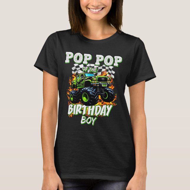 Camiseta P P Of The Birthday Boy Monster Truck Birthday Kid (Frente)