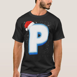 Camiseta P Snowy Maiúscula Monograma - Letra alfabética de