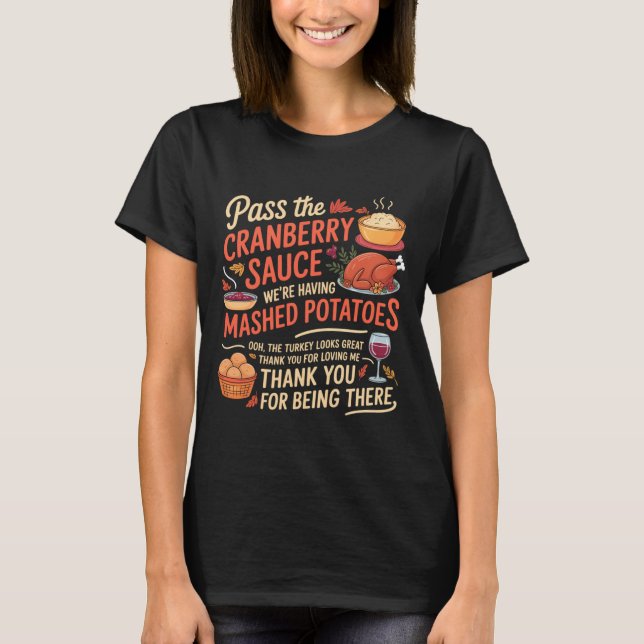 Camiseta P The Cranberry Sauce Funny Thanksgiving Long Slee (Frente)