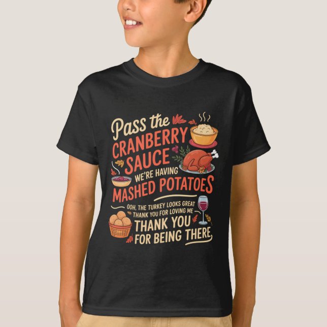 Camiseta P The Cranberry Sauce Funny Thanksgiving Long Slee (Frente)