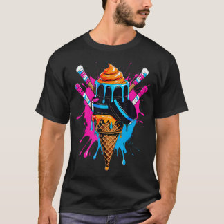 Camiseta Paло de Hóquei Sorvete Gotejamento Esporte Menino