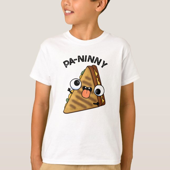 Camiseta Pa-ninny Funny Panini Pun apresenta um panini boni (Frente)