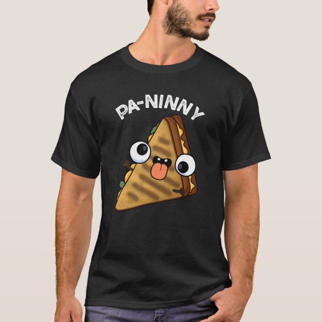 Camiseta Pa-ninny Funny Panini Pun Dark BG (Frente)