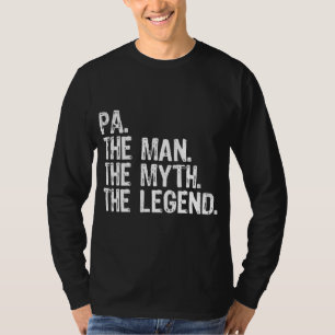 Camiseta Pa O Homem O Mito O Pai Da Lenda Avô Dão Ch