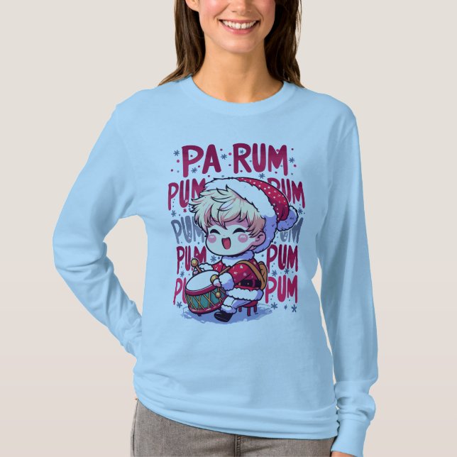 Camiseta Pa Rum Pum Pum Pum Little Drummer Boy Engraçado Xm (Frente)