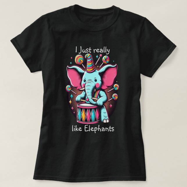 Camiseta Pachyderm Musical Eu gosto muito de elefantes (Frente do Design)