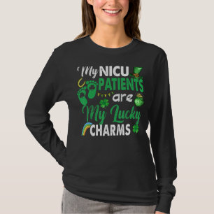 Camiseta Pacientes NICU são meus Charmes Sortudos NICU Enfe