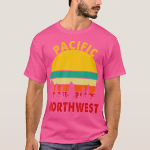 Camiseta Pacific Northwest Vintage Sunset Forest Cam