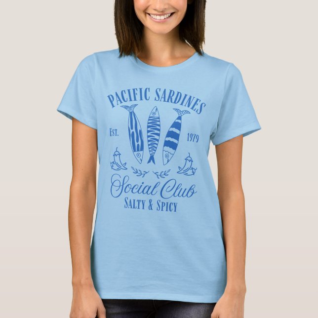 Camiseta Pacific Sardinha Social Club Vintage Fish Lover (Frente)