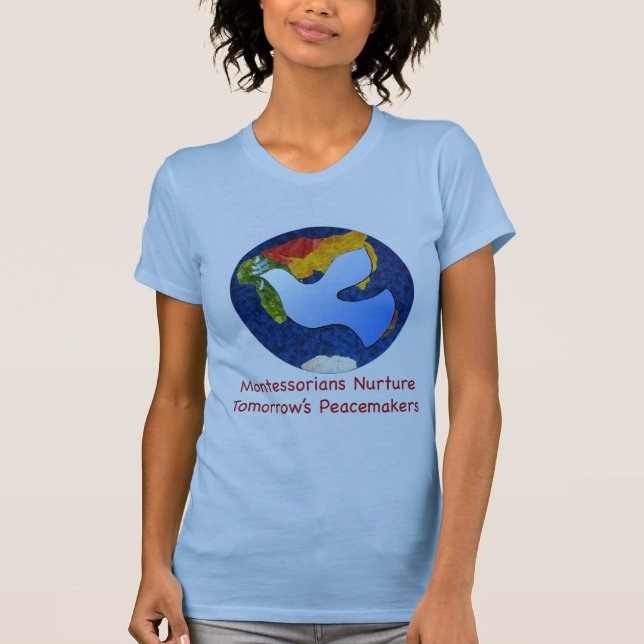Camiseta Pacificadores de amanhã de Montessorians Nuture (Frente)