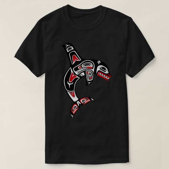 Camiseta Pacífico Noroeste Haida Orca (Frente do Design)