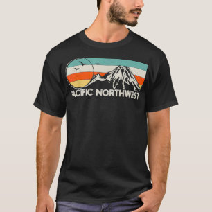 Camiseta Pacífico Noroeste Mountain Retro