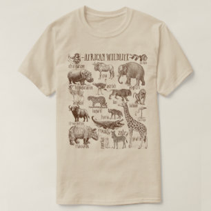 Camiseta Pacote de Animais da Vida Selvagem Africana