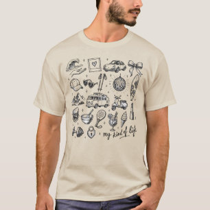 Camiseta Pacote de Clipart de Estilo de Vida Desenhado à Mã