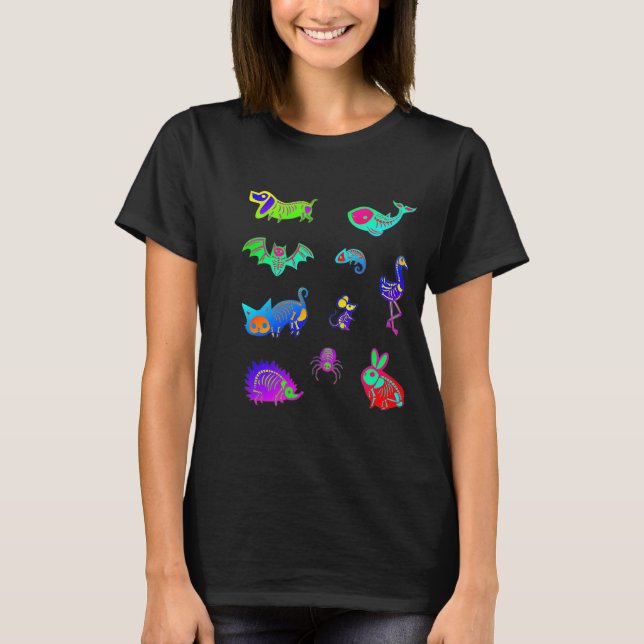 Camiseta Pacote de Criaturas Esqueleto Funky (Frente)