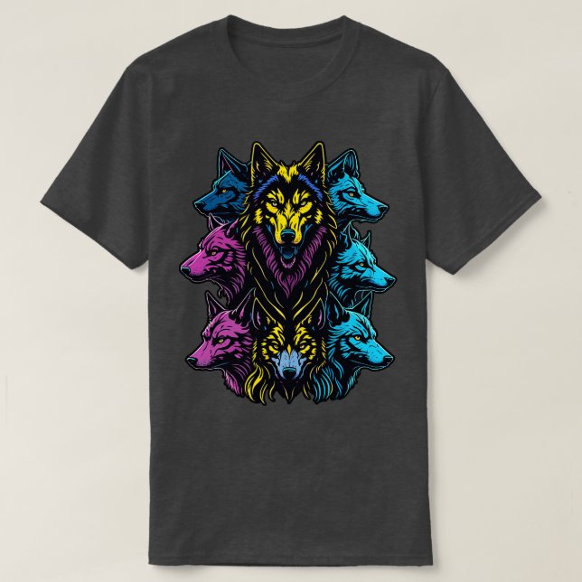 Camiseta Pacote de lobo (Frente do Design)
