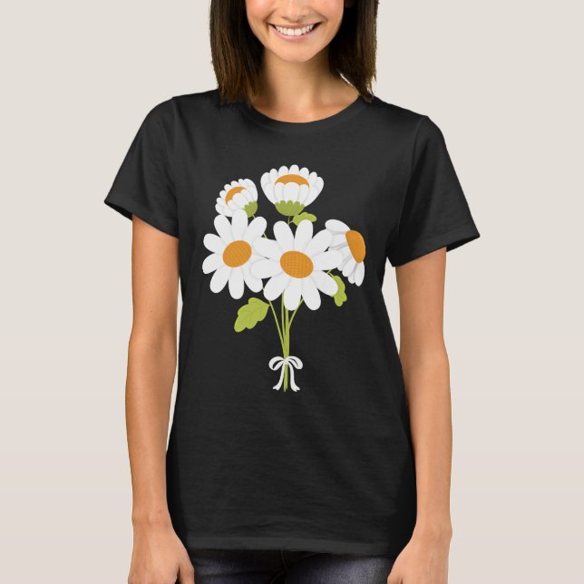 Camiseta Pacote de margarida branca (Frente)