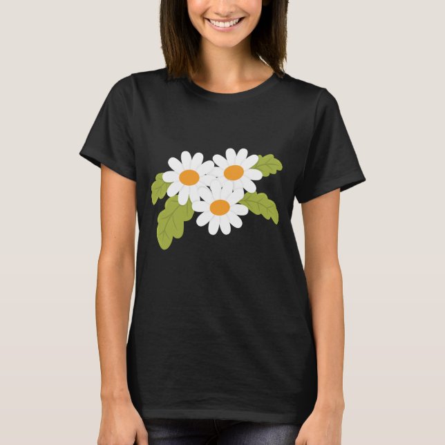 Camiseta Pacote de margarida branca (Frente)
