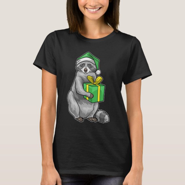 Camiseta Pacote de Natal de Guaxinim (Frente)
