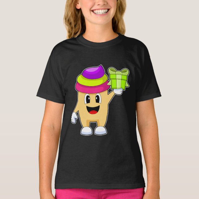 Camiseta Pacote de Natal do cupcake (Frente)