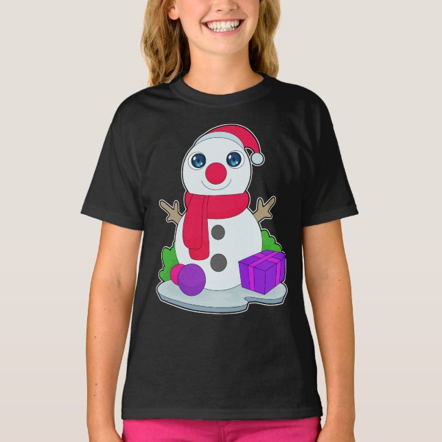 Camiseta Pacote de Natal Homem de Neve (Frente)