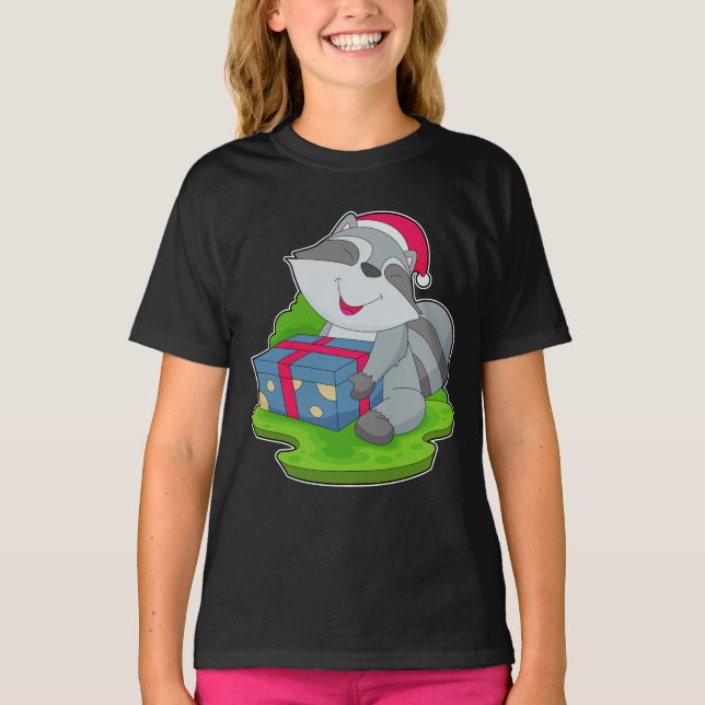 Camiseta Pacote de Natal Racoon (Frente)