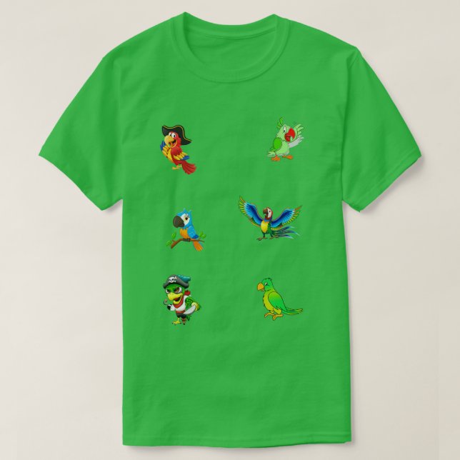 Camiseta Pacote de papagaios a vigiar-te (Frente do Design)