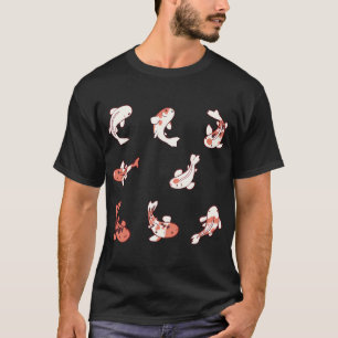 Camiseta Pacote de peixes Koi de desenho animado