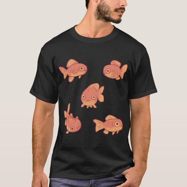 Camiseta Pacote de peixinho dourado fofo (Frente)