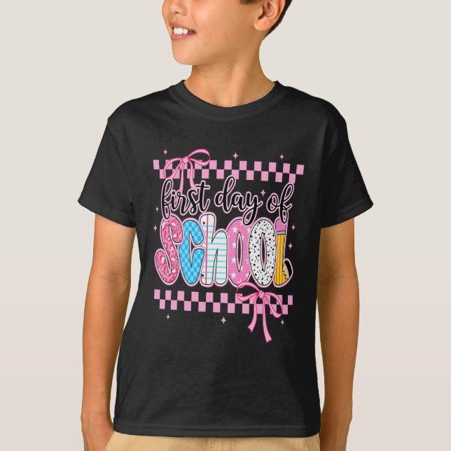 Camiseta Pacote Floral do Primeiro Dia de Aula para Profess (Frente)