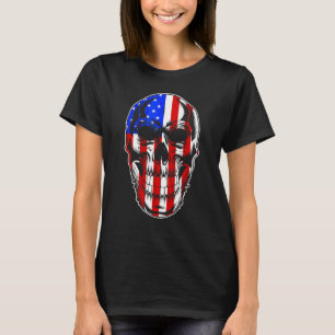 Camiseta Pacote Patriótico da Bandeira Americana com Caveir