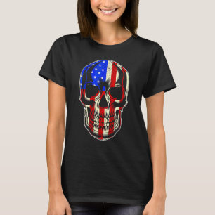 Camiseta Pacote Patriótico de Bandeira Americana com Caveir