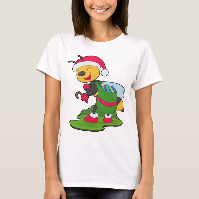 Camiseta Pacotes de Natal de Abelhas (Frente)
