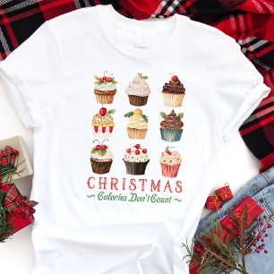 Camiseta Padaria Cupcake 'Calorias de Natal Não Contam'