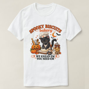 Camiseta Padaria de Biscoitos Assustadores Gato Preto Chef