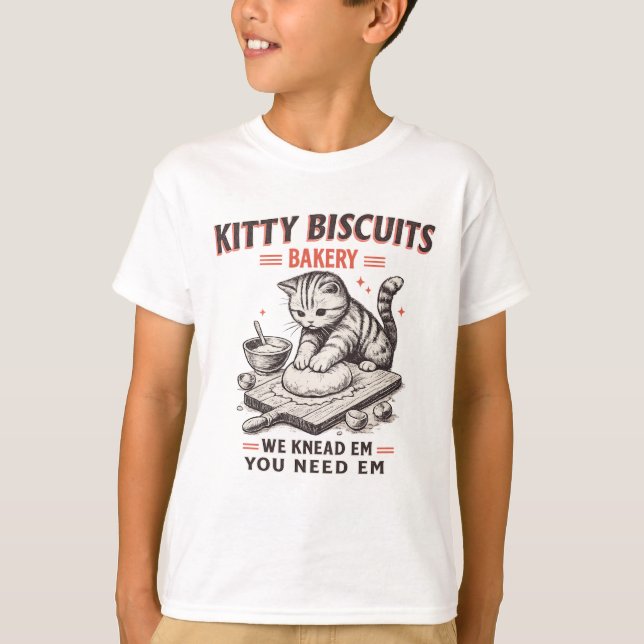 Camiseta Padaria de Biscoitos da Gatinha Divertida (Frente)