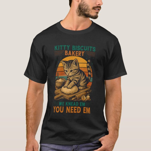 Camiseta Padaria de Biscoitos de Gatinho Presentes Engraçad (Frente)